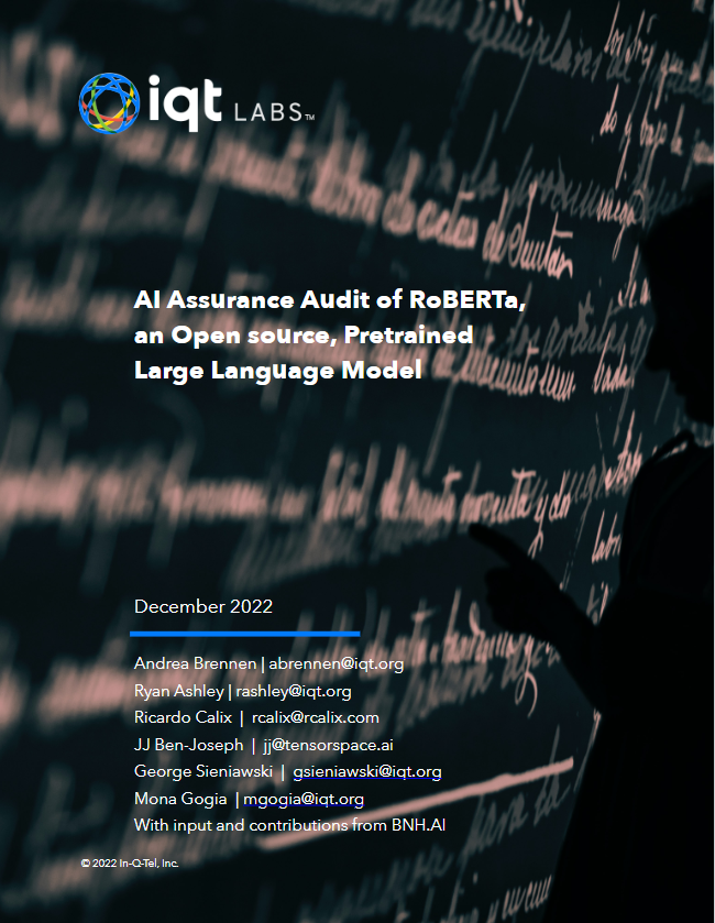 AI Assurance Audit of RoBERTa, an Open source, Pretrained Large Language Model